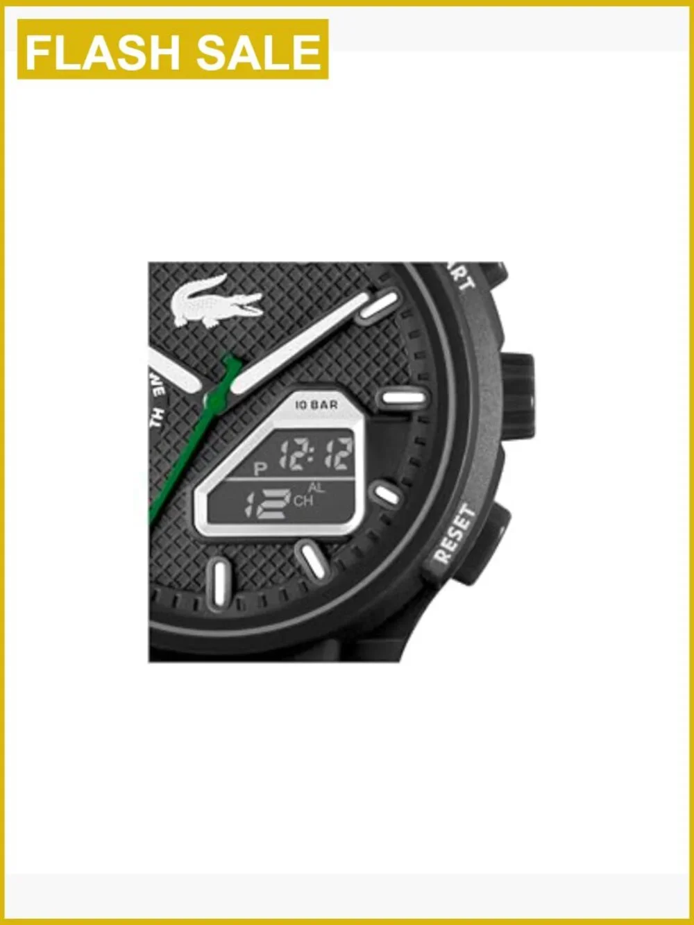 Men's Sporty Quartz Watch, Silicone Strap, TR90 Case, Chronograph, 100m Water